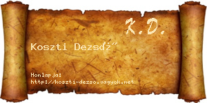 Koszti Dezső névjegykártya