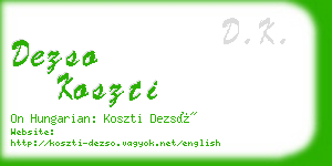 dezso koszti business card